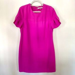 Trina Turk Magenta Pink Ruffle Sleeve Sheath Dress  SIZE 12